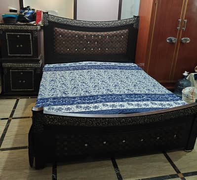 King size Bed for sale with two side tables