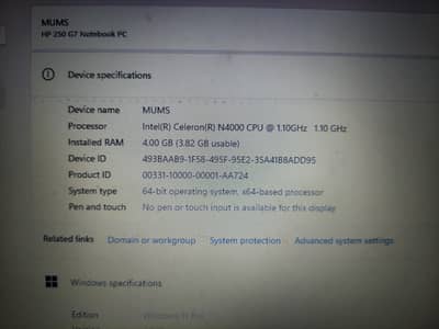 HP 250G7 NOTEBOOK 4/128