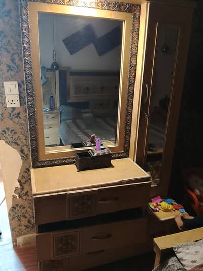 Interwood Wooden Dresser with Glass Doors & Storage - Used