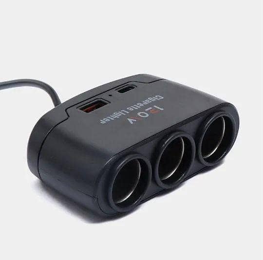 Car Cigarette Lighter Splitter 120w 3 Ports & Usb Charger 3.1