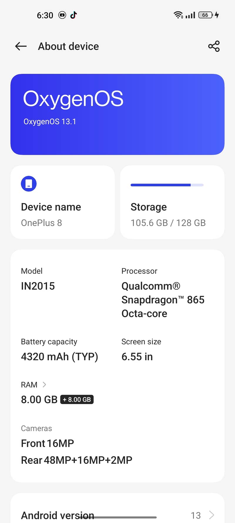 One Plus 8 5