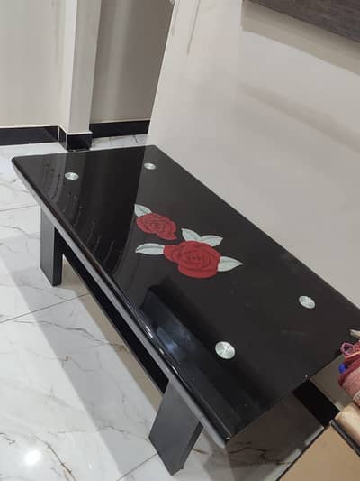 Modern Black Glass Center Table Set / Coffee Table Set