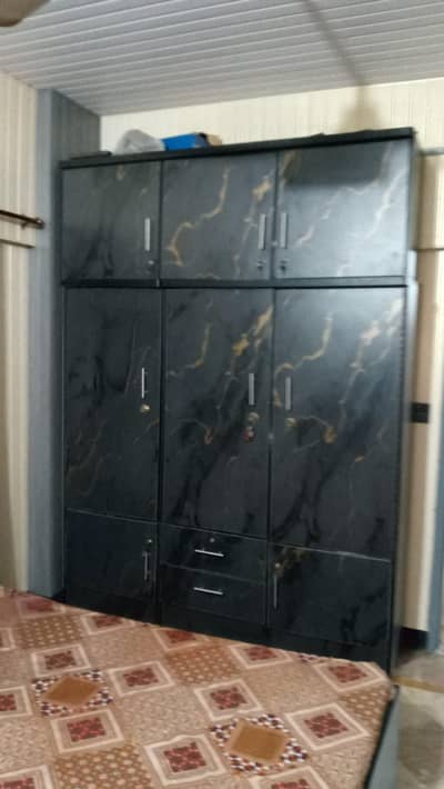 Double Bed with Mattress and Almari Set