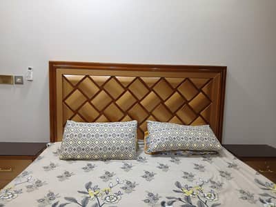 nnew wooden bed with dressing table and side tables