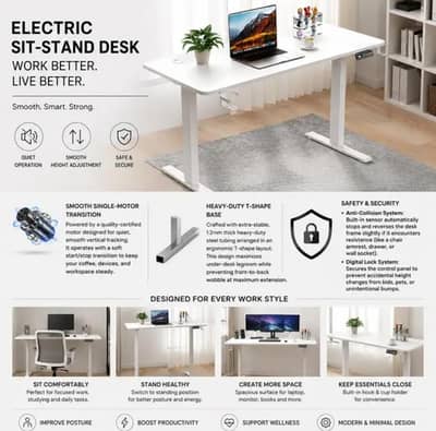 Height Adjustable Table motorized desk, Ergonomic Desk, folding table