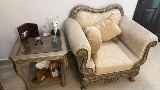 6-Seater Sofa Set with Center & Side Tables