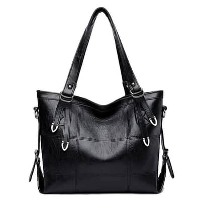 Black PU leather bag , Water-repellent.