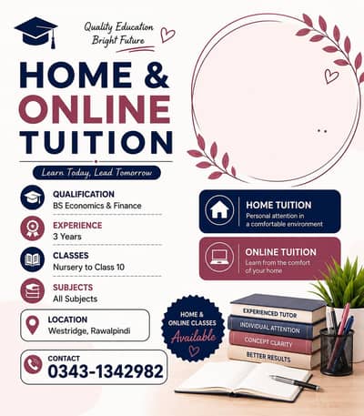 Experienced home and online tutior