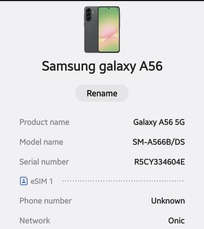 Samsung galaxy A56 5g ram 12 gb rom 256 gb