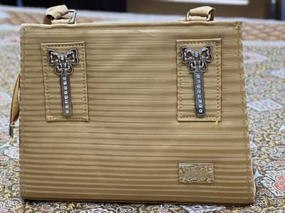 elegant beige women handbag with new tag
