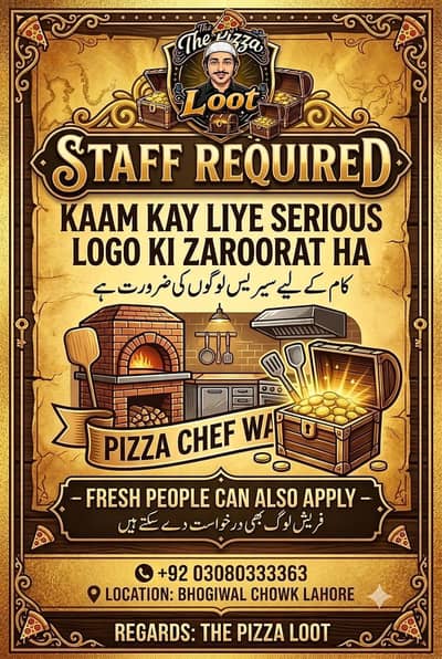 Fresh and chef required