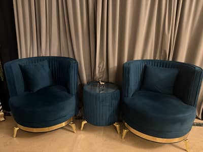 Sofa Chairs Set (2x sofa, 1x table)
