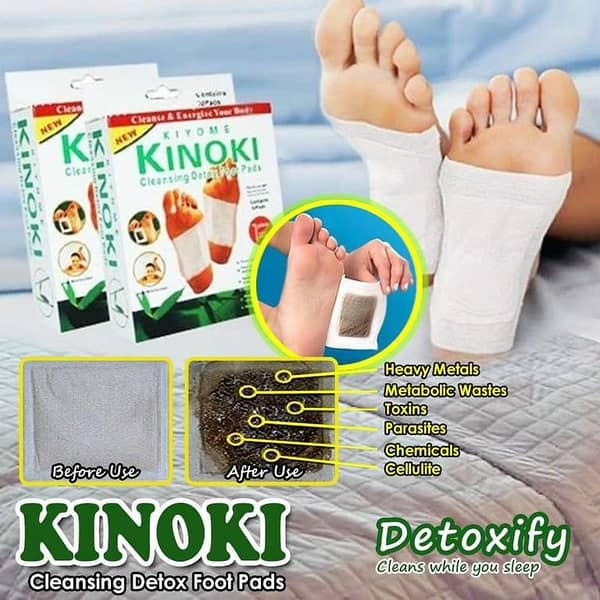 KINOKI Men & Women Natural Cleansing 10 Pcs Organic Weight Loss Detox Foot Patches Medicine Unwanted Toxins Remover Fatigue Leg Shaper Adhesive Pads for Foot Care, Sleeping