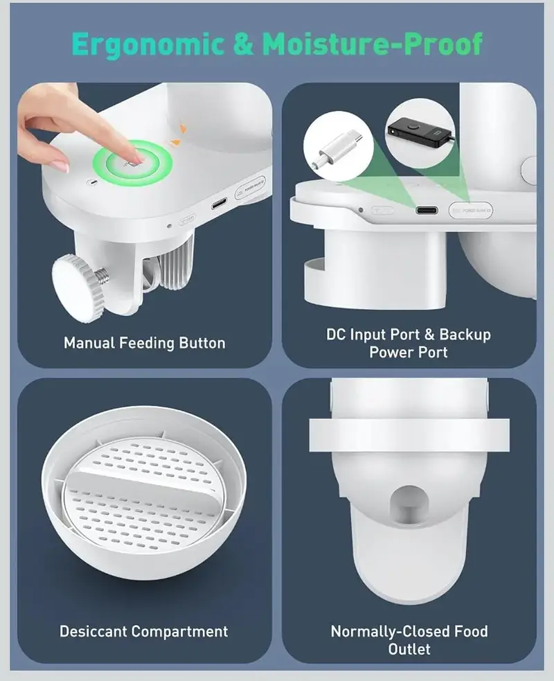 wifi automatic fish feeder with 2.5k hd camera and app controlled — photo 4