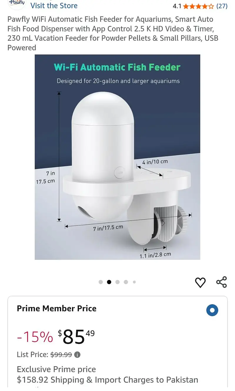 wifi automatic fish feeder with 2.5k hd camera and app controlled — photo 7