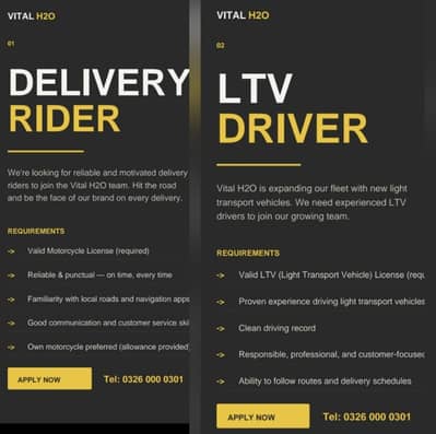 delivery rider / Ltv driver hiring