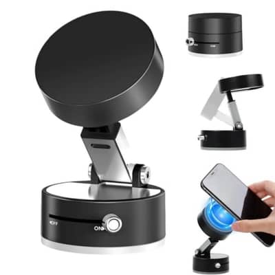Magnetic Wireless Phone Holder with Foldable Suction Grip