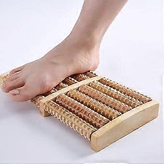 Dual 6 Row Foot Wooden Massager Roller Plantar Fasciitis Relief Feet Pain Muscle Relaxation Massage Tools. . .