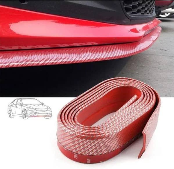 CAR UNIVERSAL BUMPER LIP DECORATION CAR BODY CARBON FIBER DESIGN IN 2 COLOURS SIDE SKIRT RUBBER EDGE DECORATIVE PROTECTOR 2.5 METER WITH 3M TAPE