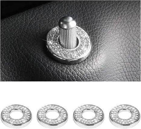 Car Door Lock Diamond Ring Cover – Crystal Decorative Door Latch Protector (4PCS)
