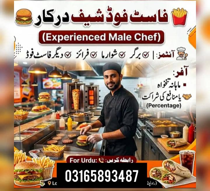 ضرورت برائے شوارما اور برگر ورکر 0