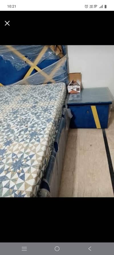 bed with mattress and Side tables