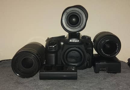 nikon D7200 professional camera  4 lenses 2 battery and 2 chargers