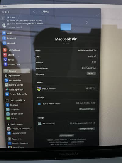 Macbook Air M1 2022 256GB