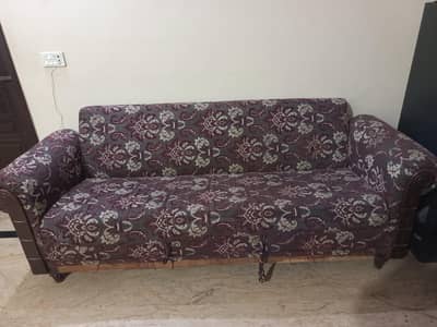Wooden 3-Seater Sofa Cum Bed – Foldable