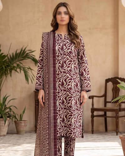bin saeed printed 3piece suits