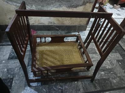 Elegant Solid Wood Baby Swing