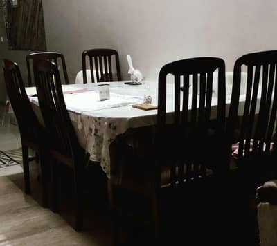 Dinning Table with six 6 Chairs (Wooden)