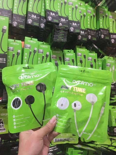 Pack of 2 Oraimo Halo Lite 3.5MM Half In-Ear Earphones with HD Stereo Sound, Deep Bass, Built-in Microphone, Ergonomic Comfortable Fit, In-Line Controls, Tangle-Free Cable, Universal 3.5mm Jack for Android, Laptop, Tablet, PC & Mobile Devices