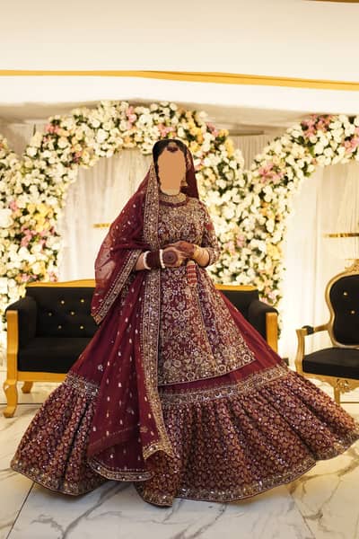 Mehroon Bridal Dress | Barat Dress | Wedding Dress For Sale