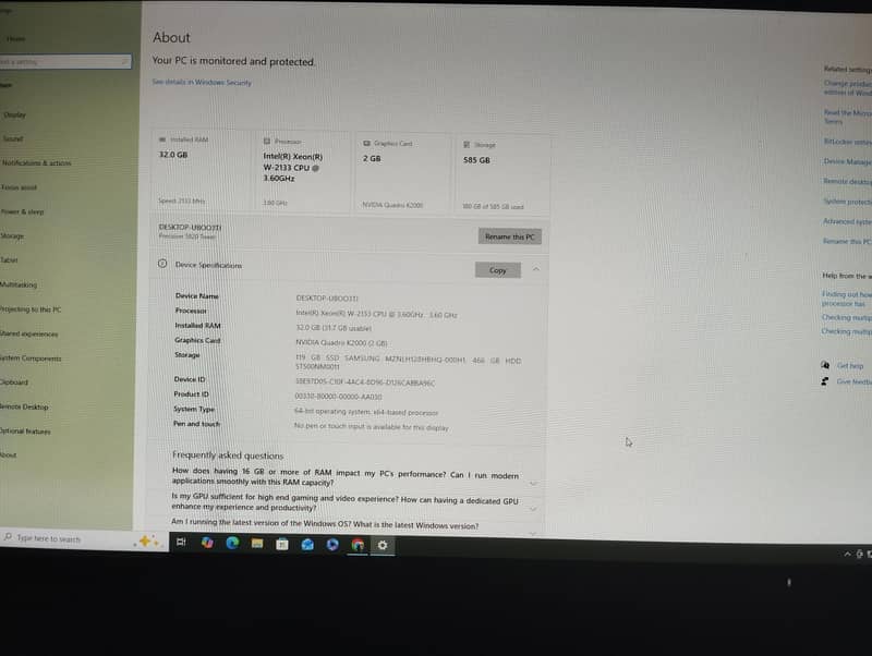 Dell Precision 5820 Xeon W-2123 Workstation | 32GB RAM | 24" Acer 1