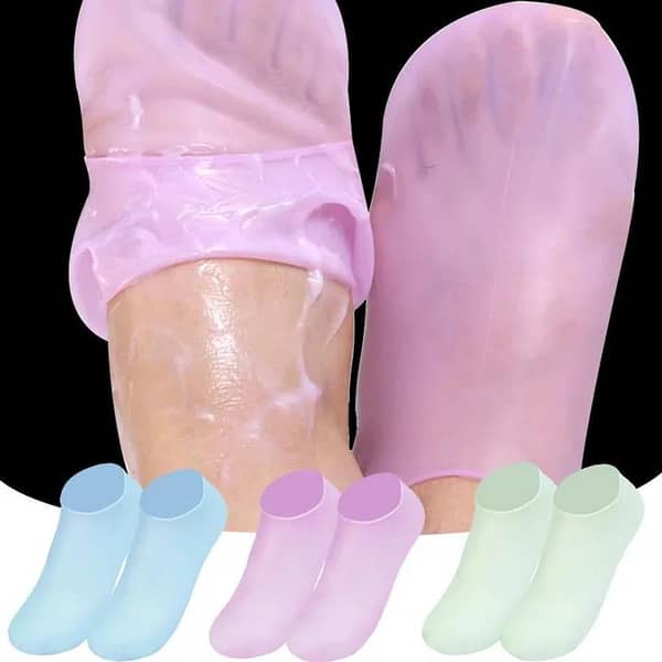 1Pair Feet Care Socks Moisturizing Silicone Gel Heel Full Length Foot Skin Care Tools Protectors Anti-Cracking Spa Home Use