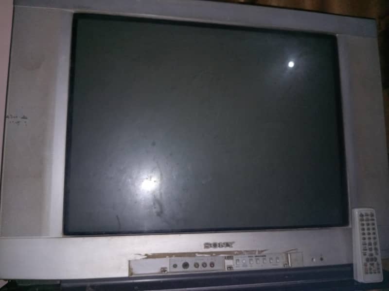television with remote . 0