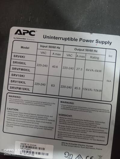 Apc Schneider electric UPS Online Double conversation UPS