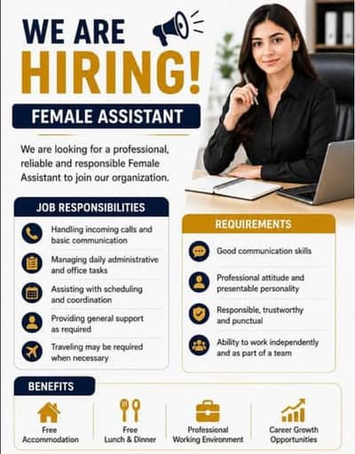 Female Assistant Required