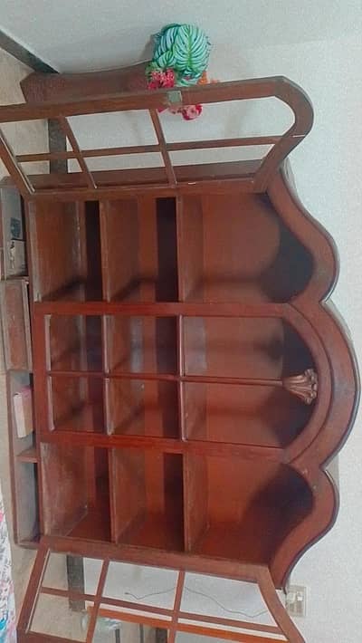 wooden storage showcase
