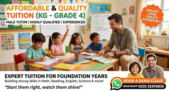 Tutor for kids of kg- grade 4,5