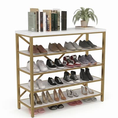 Tier Metal Shoe Rack Organizer Footwear Holder, Durable Matel Frame