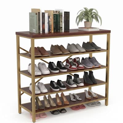 Tier Metal Shoe Rack Organizer Footwear Holder, Durable Matel Frame