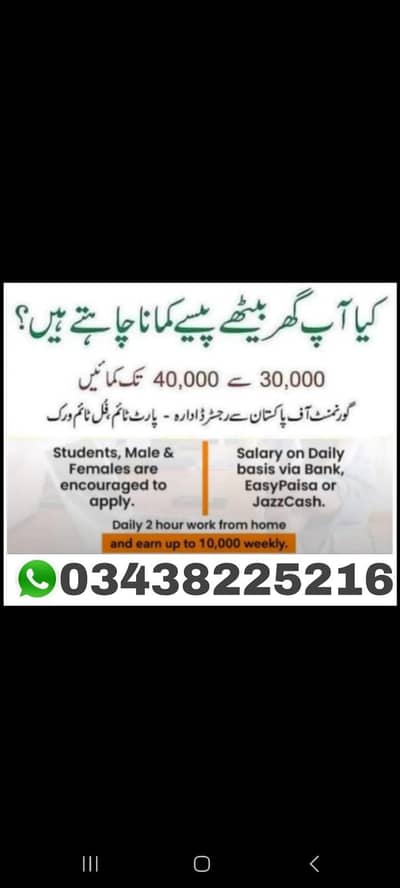Online job_ Work at home _ Student/ Teacher/ Tutor/ Pakistan