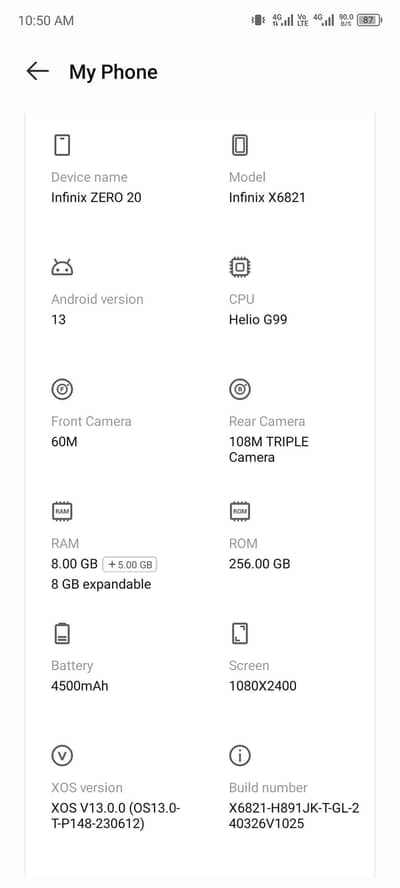 Infinix Zero 20 (sale and exchange 8+5 256)