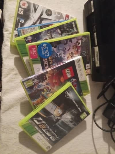 Xbox 360 with 6 disc of game  one Xbox one concel controller