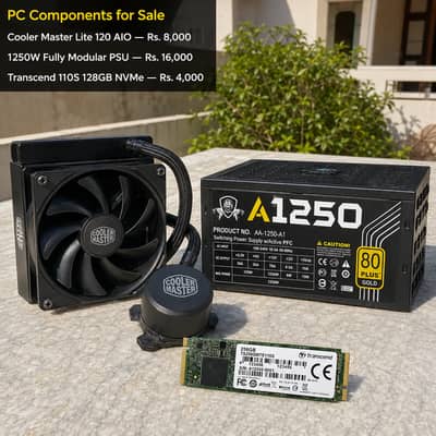 Gaming PC Parts Bundle - 1250W Modular PSU, 120mm AIO, 128GB NVMe