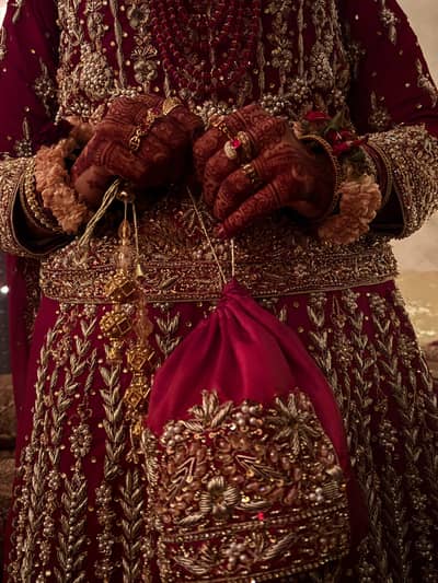 Bridal Lahnga maroon