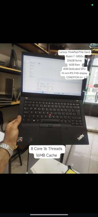 LENOVO THINKPAD P14s Gen2|Ryzen 7 -5850u|256gb|16gb|4GB Dedicated GPU