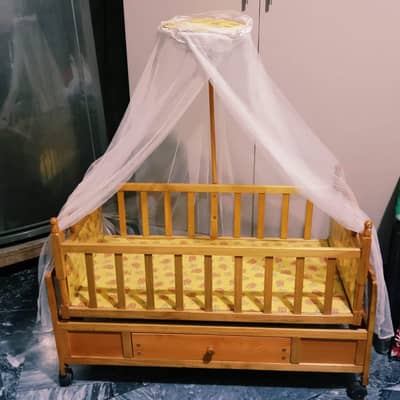  Urgent Sale – Premium Wooden Baby Cot & Swing